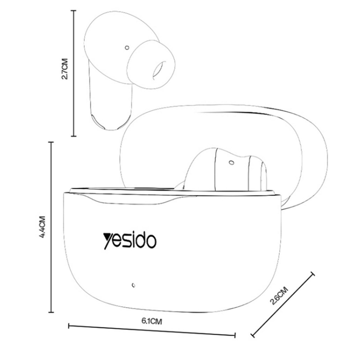 Yesido - YESIDO TWS Trådlösa Bluetooth 5.4 Hörlurar In-ear TWS38