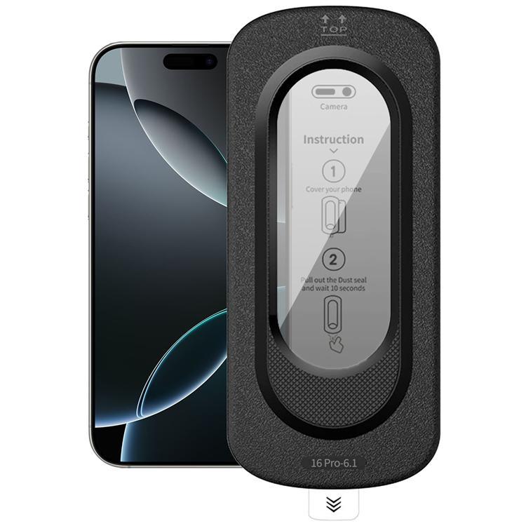Härdat glas Skärmskydd För Apple iPhone 16 Pro Anti-Spy med Installationsverktyg | 5468 | AlltMobil