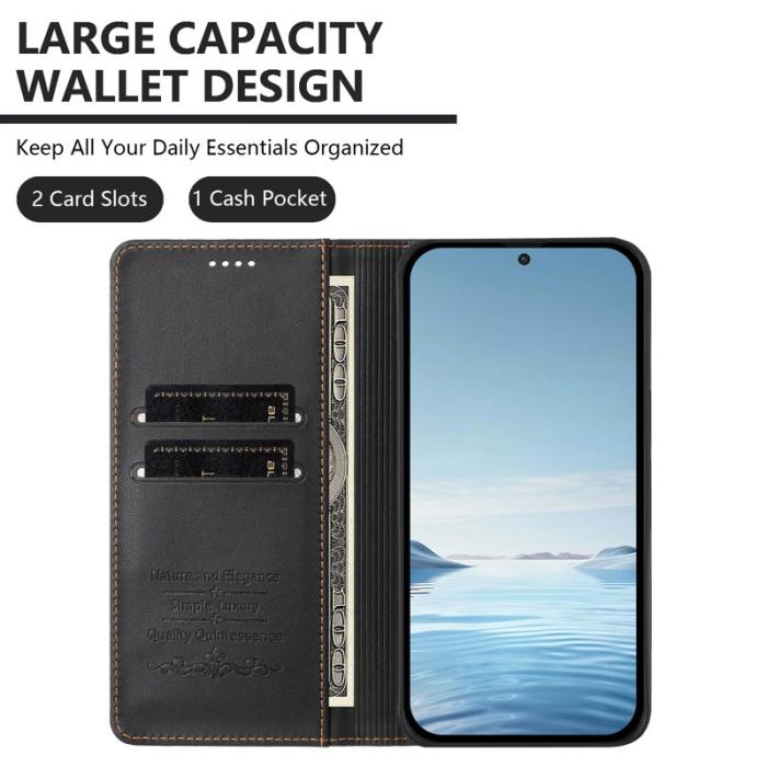 OEM - Plånboksfodral för Samsung Galaxy S26 Konstläder RFID - Svart