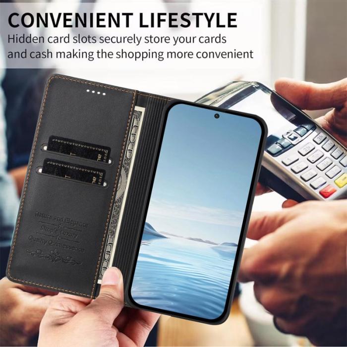 OEM - Plånboksfodral för Samsung Galaxy S26 Konstläder RFID - Svart