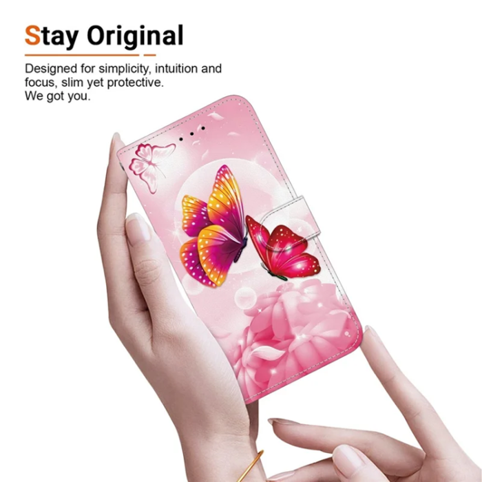 A-One Brand - iPhone 17 Pro Max Plånboksfodral Med Lanyard - Rosa Butterfly