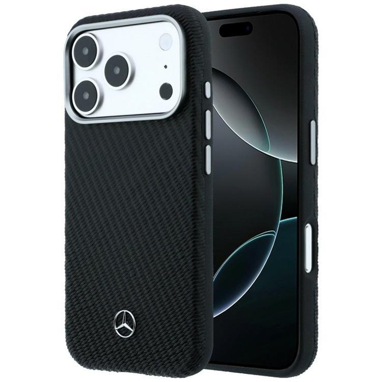 Mercedes Mobilskal för iPhone 17 Pro Max MagSafe Läder Wood Effect - Svart | 2353 | AlltMobil