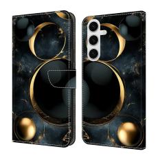 OEM - Pl&aring;nboksfodral f&ouml;r Samsung Galaxy S26 F&auml;llbart St&auml;ll - Konstl&auml;der - Guld