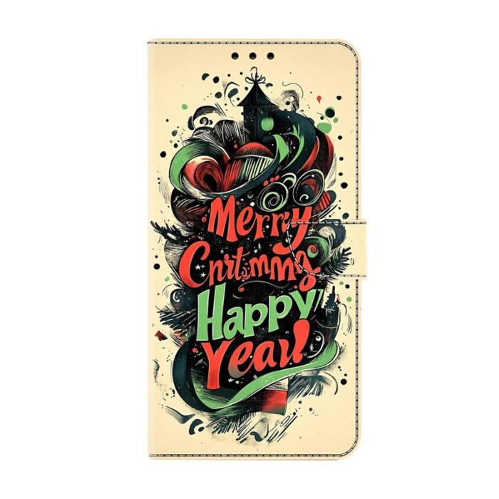 OEM - Plånboksfodral för Samsung Galaxy S26 Fällbart Ställ - Julgraffiti - Svart