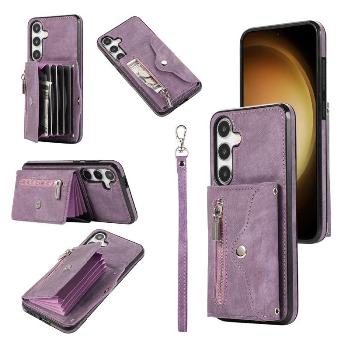 OEM - Mobilfodral för Samsung Galaxy S26 Flera kortfack Kickstand - Lila