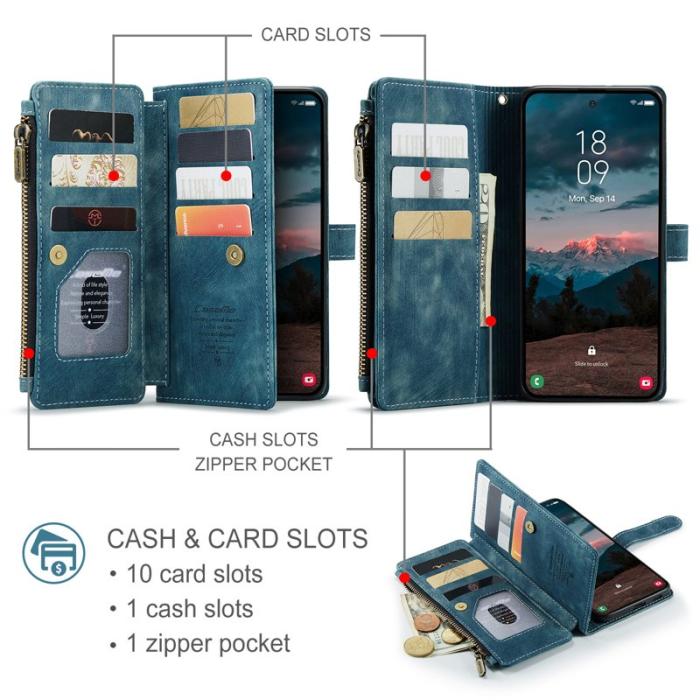 Caseme - CaseMe Mobilfodral för Samsung Galaxy S26 Flera kortfack Konstläder - Blå