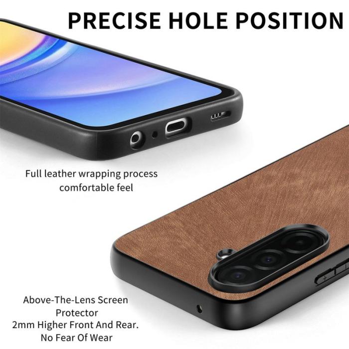 OEM - Mobilskal för Samsung Galaxy S26 Stöttålig Slim Retro Konstläder - Brun