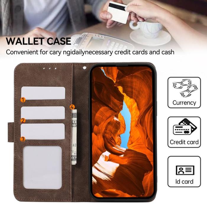ABEEL - ABEEL Samsung Galaxy A36 5G Konstläder Plånboksfodral Färgsplicing Brun