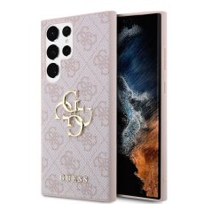 Guess - Guess Mobilskal till Galaxy S24 Ultra Big Metall Logo - Rosa