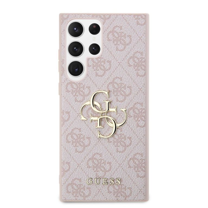 Guess - Guess Mobilskal till Galaxy S24 Ultra Big Metall Logo - Rosa