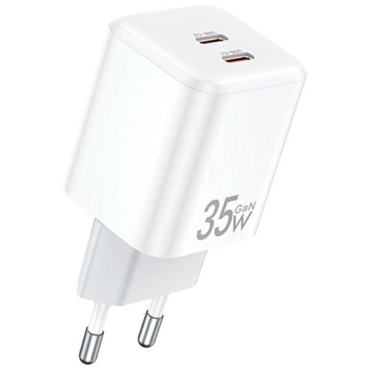 Awei Snabbladdare 35W 2xUSB-C PD GaN - Vit | 505295 | AlltMobil