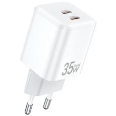 Awei - Awei Snabbladdare 35W 2xUSB-C PD GaN - Vit