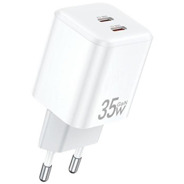 Awei - Awei Snabbladdare 35W 2xUSB-C PD GaN - Vit