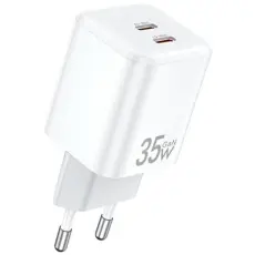 Awei - Awei Snabbladdare 35W 2xUSB-C PD GaN - Vit