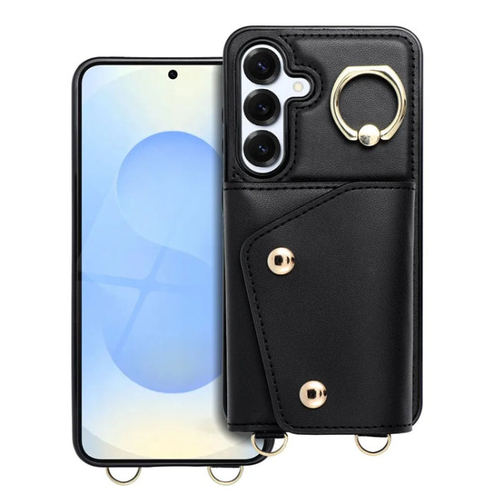 A-One Brand - Galaxy A55 5G Mobilskal Wonder Korthållare - Svart