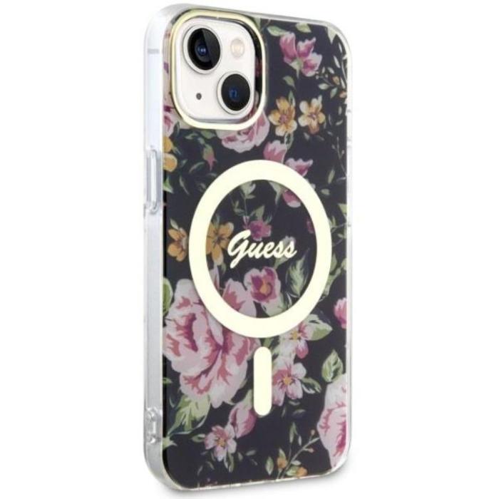Guess - Guess iPhone 14 Mobilskal MagSafe Flower - Svart