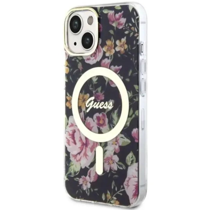 Guess - Guess iPhone 14 Mobilskal MagSafe Flower - Svart