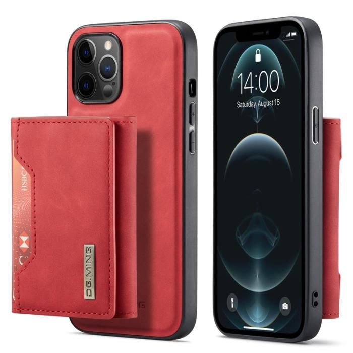 DG.MING - DG.MING M2 Series 2-in-1 Tri-Fold Wallet Mobilskal iPhone 13 Pro Röd