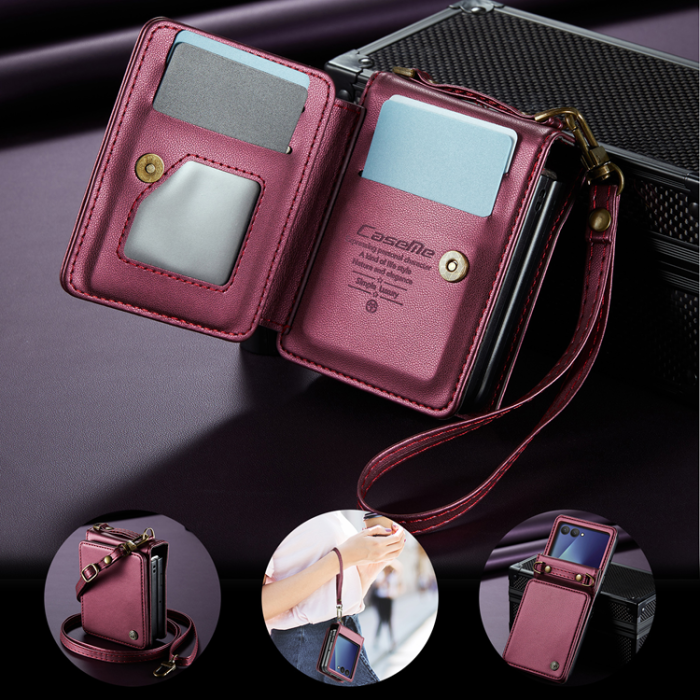 Caseme - CASEME Galaxy Z Flip 7 Plånboksfodral RFID Blocking C22 - Röd