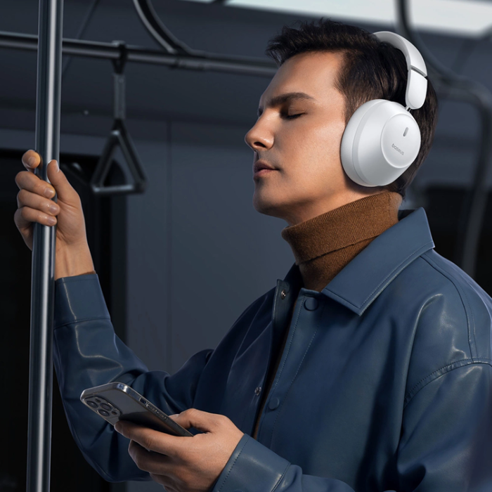 BASEUS - Baseus On-Ear Trådlösa Hörlurar Bluetooth 5.3 - Vit