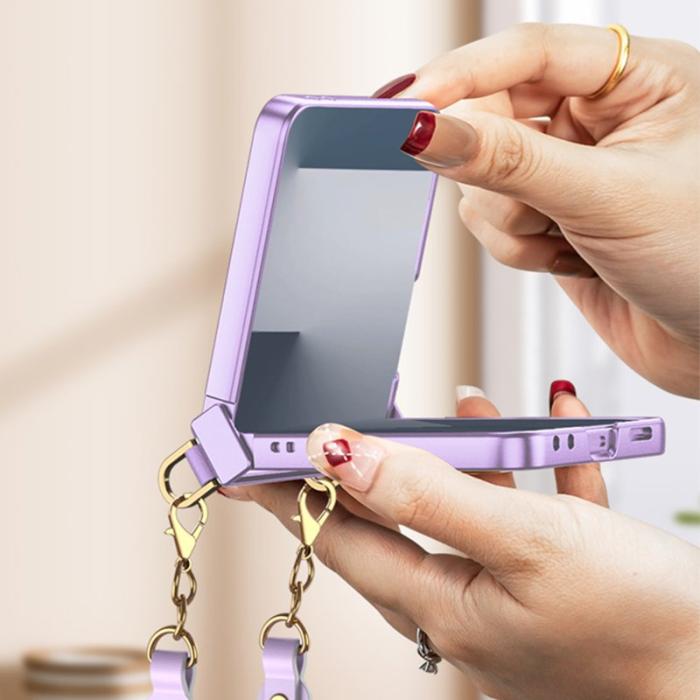 GKK - GKK Samsung Galaxy Z Flip7 Fodral - PC + Tempered Glass - Grön