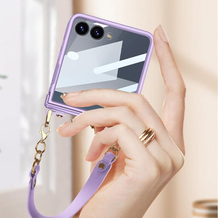 GKK - GKK Samsung Galaxy Z Flip7 Fodral - PC + Tempered Glass - Grön