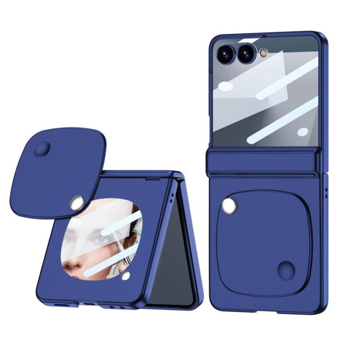 GKK - GKK Samsung Galaxy Z Flip7 Fodral - PC Tempered Glass - Blå