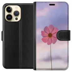 Gustaf - Pl&aring;nboksfodral till Apple iPhone 15 Pro Max med Rosa blomma