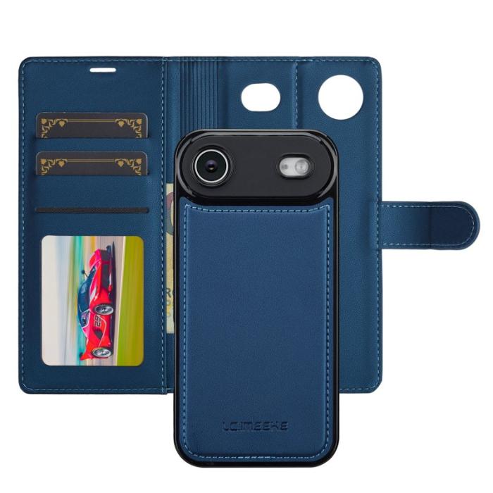 LC.imeeke - LC.IMEEKE L2 Series iPhone Air Plånboksfodral Konstläder - Blå