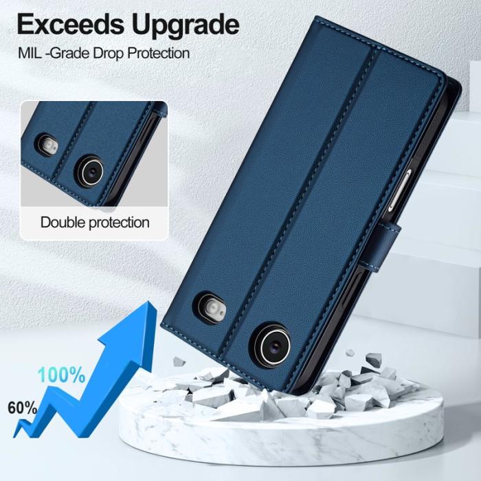 LC.imeeke - LC.IMEEKE L2 Series iPhone Air Plånboksfodral Konstläder - Blå