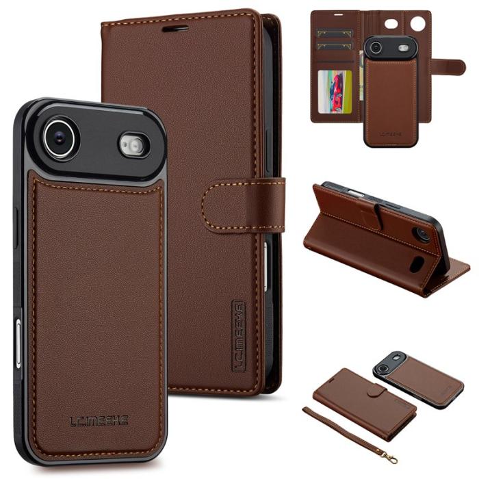 LC.imeeke - LC.IMEEKE L2 Series iPhone Air Plånboksfodral Konstläder - Brun