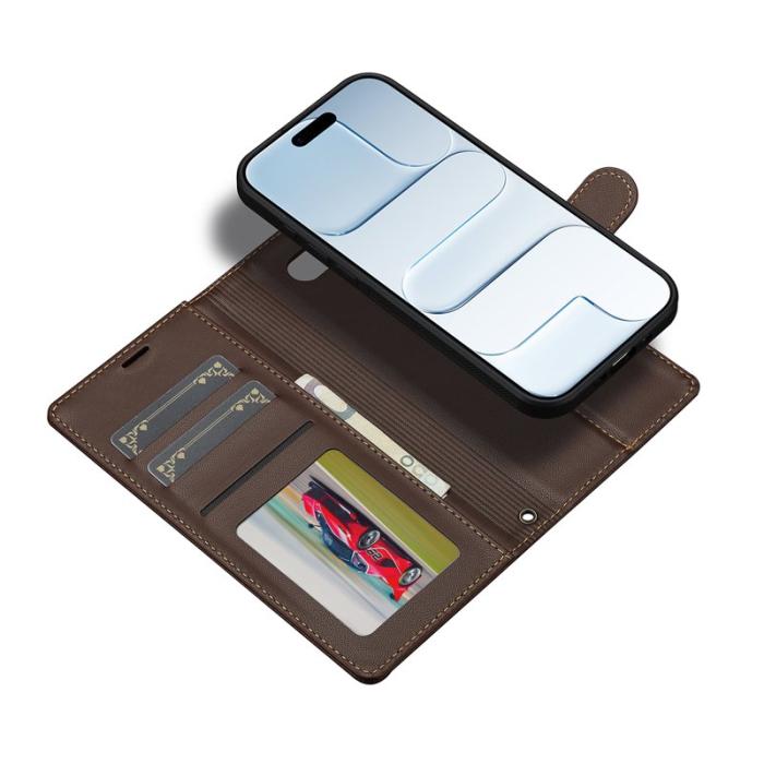LC.imeeke - LC.IMEEKE L2 Series iPhone Air Plånboksfodral Konstläder - Brun