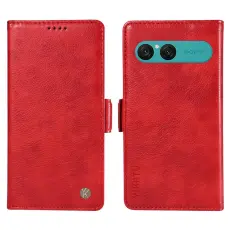 YIKATU - YIKATU Sony Xperia 10 VII Plånboksfodral Litchi Texture - Röd