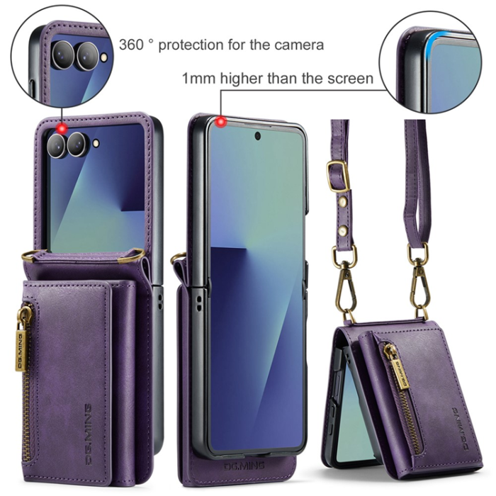 DG.MING - DG.MING Galaxy Z Flip 7 Mobilskal RFID Blocking M5 - Lila