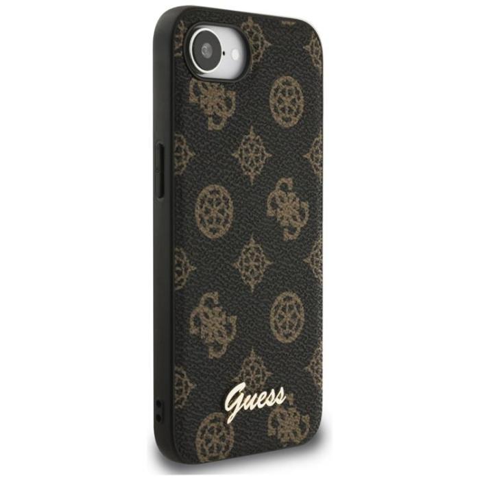 Guess - Guess iPhone 16e Mobilskal MagSafe Peony Script Logo - Svart