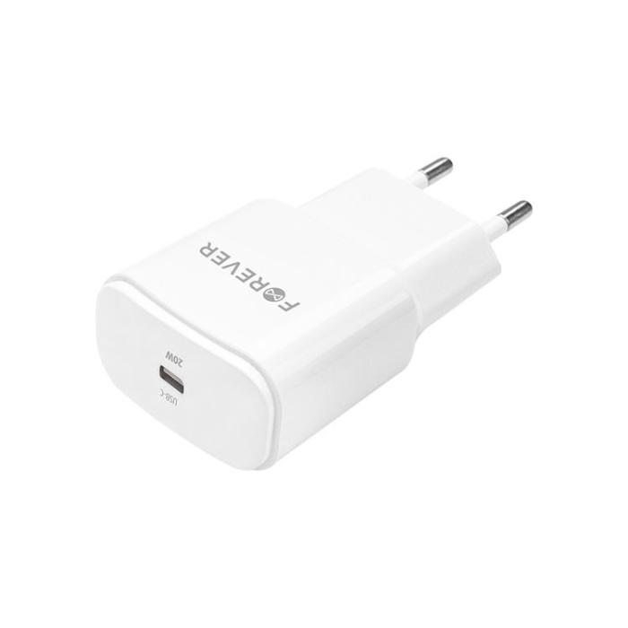Forever - Forever Väggladdare 1x USB-C 20W TC-01 - Vit