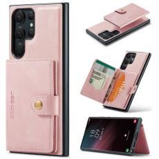 JEEHOOD - JEEHOOD Samsung Galaxy S23 Ultra Fodral KonstL&auml;der + Plast - Rosa