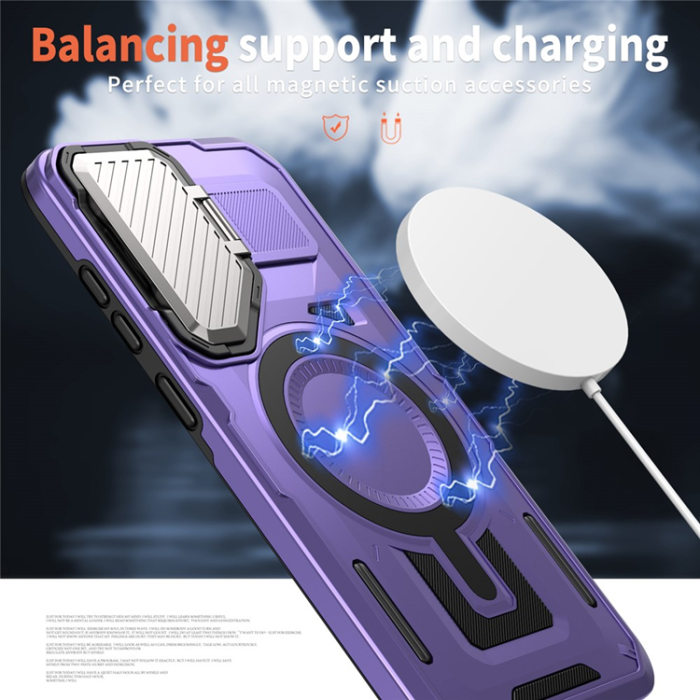 A-One Brand - Galaxy S25/S24 Mobilskal MagSafe Kickstand - Lila
