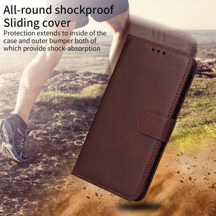OEM - Samsung Galaxy S26 Ultra Fodral Konstläder Folio Flip - Brun