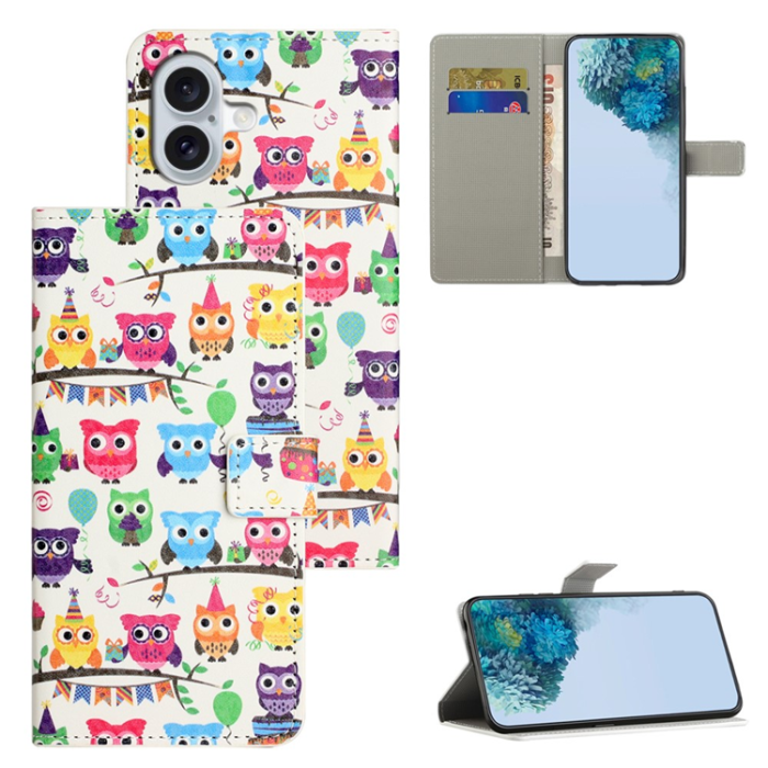 A-One Brand - iPhone 17 Plånboksfodral Pattern Print - Ugglor klistermärke