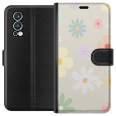 iSecrets - Plånboksfodral till OnePlus Nord 2 5G med fejdande blommor
