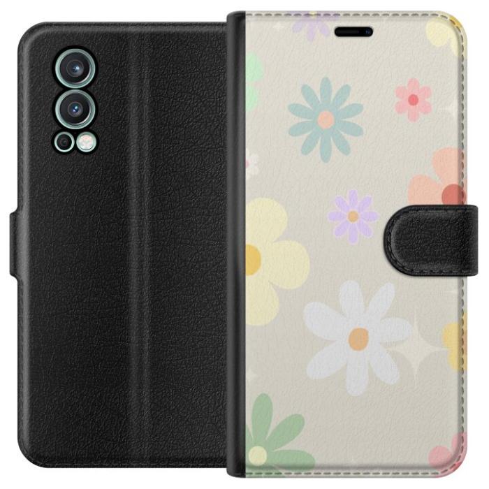 iSecrets - Plånboksfodral till OnePlus Nord 2 5G med fejdande blommor
