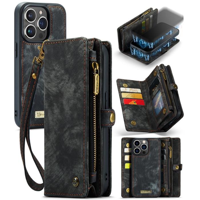 Caseme - CASEME iPhone 15 Pro Max Plånboksfodral 008 Detachable - Svart