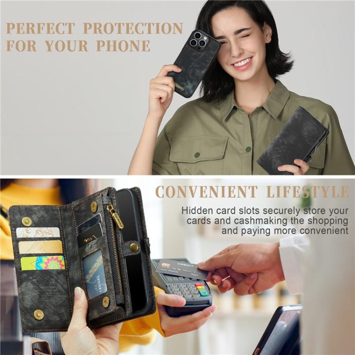Caseme - CASEME iPhone 15 Pro Max Plånboksfodral 008 Detachable - Svart