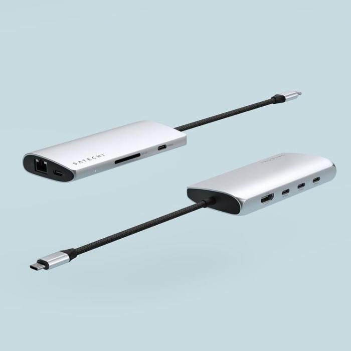 Satechi - Satechi USB-C Multiport HUB 8K med Ethernet V3 - Silver