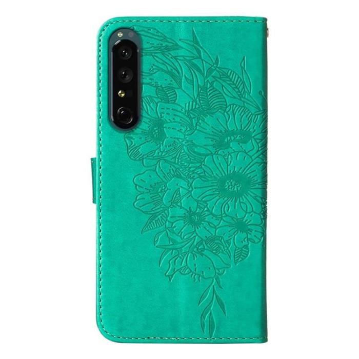 OEM - Sony Xperia 1 IV Plånboksfodral Butterfly - Turkos