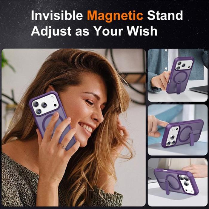 A-One Brand - iPhone 17 Pro Max Mobilskal MagSafe Kickstand - Lila