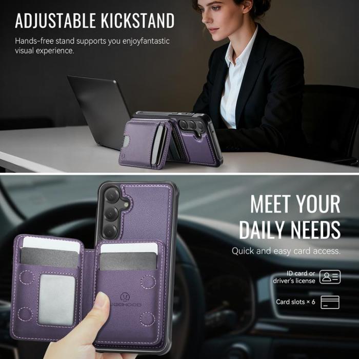 OEM - JEEHOOD Samsung Galaxy S23 FE Fodral KonstLäder - Lila