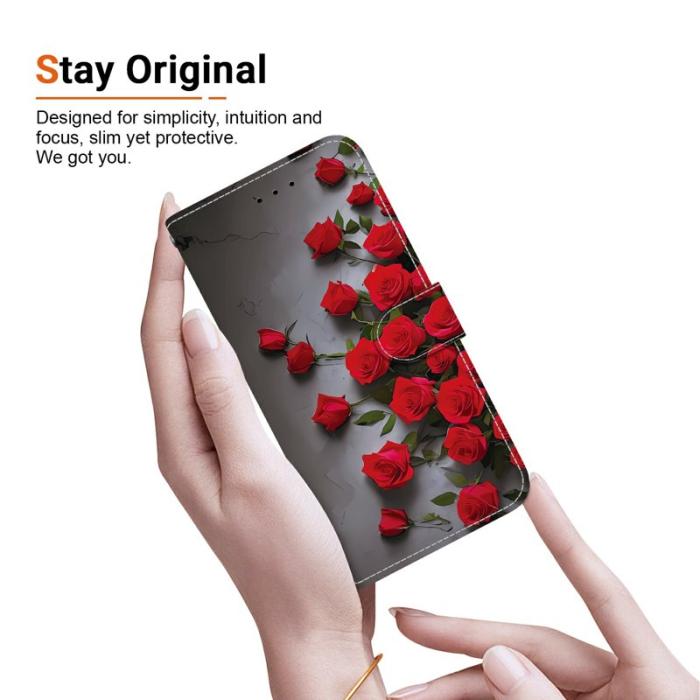 OEM - Samsung Galaxy S26 / S26 Pro Fodral Äkta Läder Ställ - Röd Ros