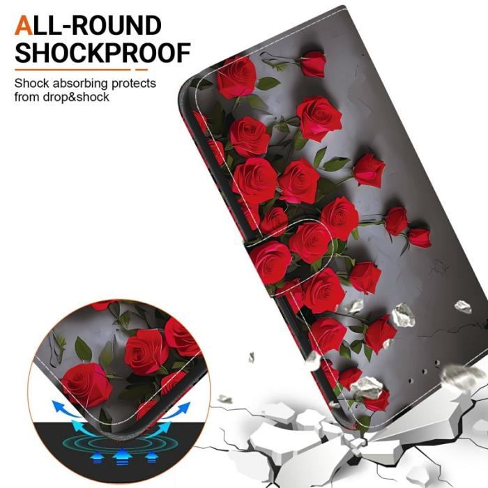 OEM - Samsung Galaxy S26 / S26 Pro Fodral Äkta Läder Ställ - Röd Ros